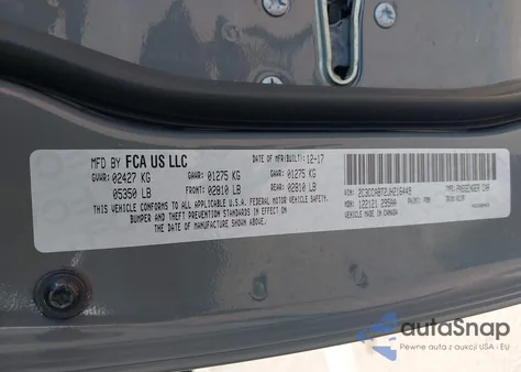 2018 Chrysler 300 S z USA, uszkodzony, nr VIN 2C3CCABT2JH216449